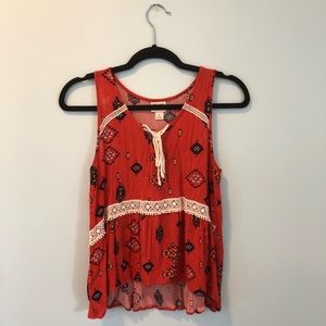 Target Mossimo: orange boho tank!